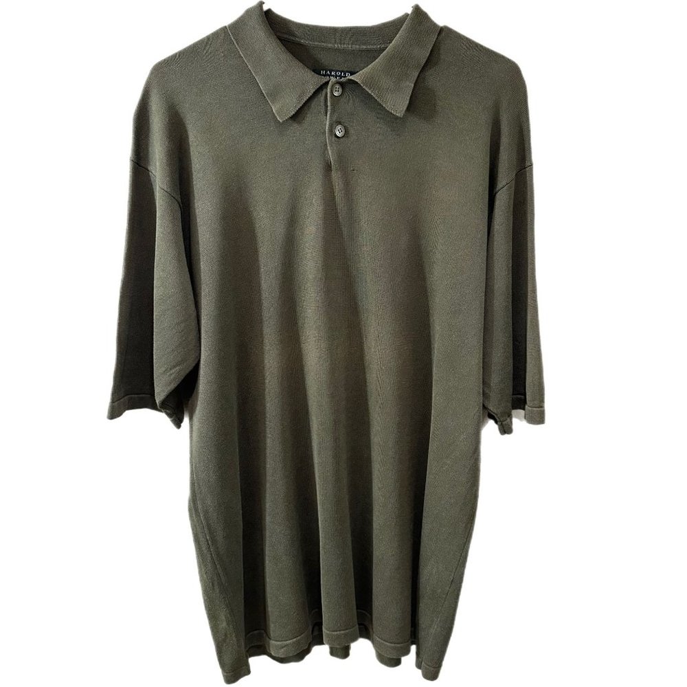 Harold Powell Men’s Size XL Brown Silk Blend Polo Shirt